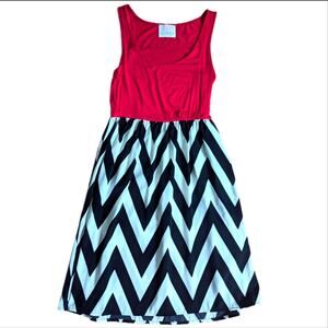 Coveted Clothing 2000s Y2K Colorblock Chevron Stripe Flowy Summer Dress NWOT
